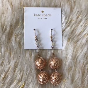 Kate spade gold ball earrings with beads
